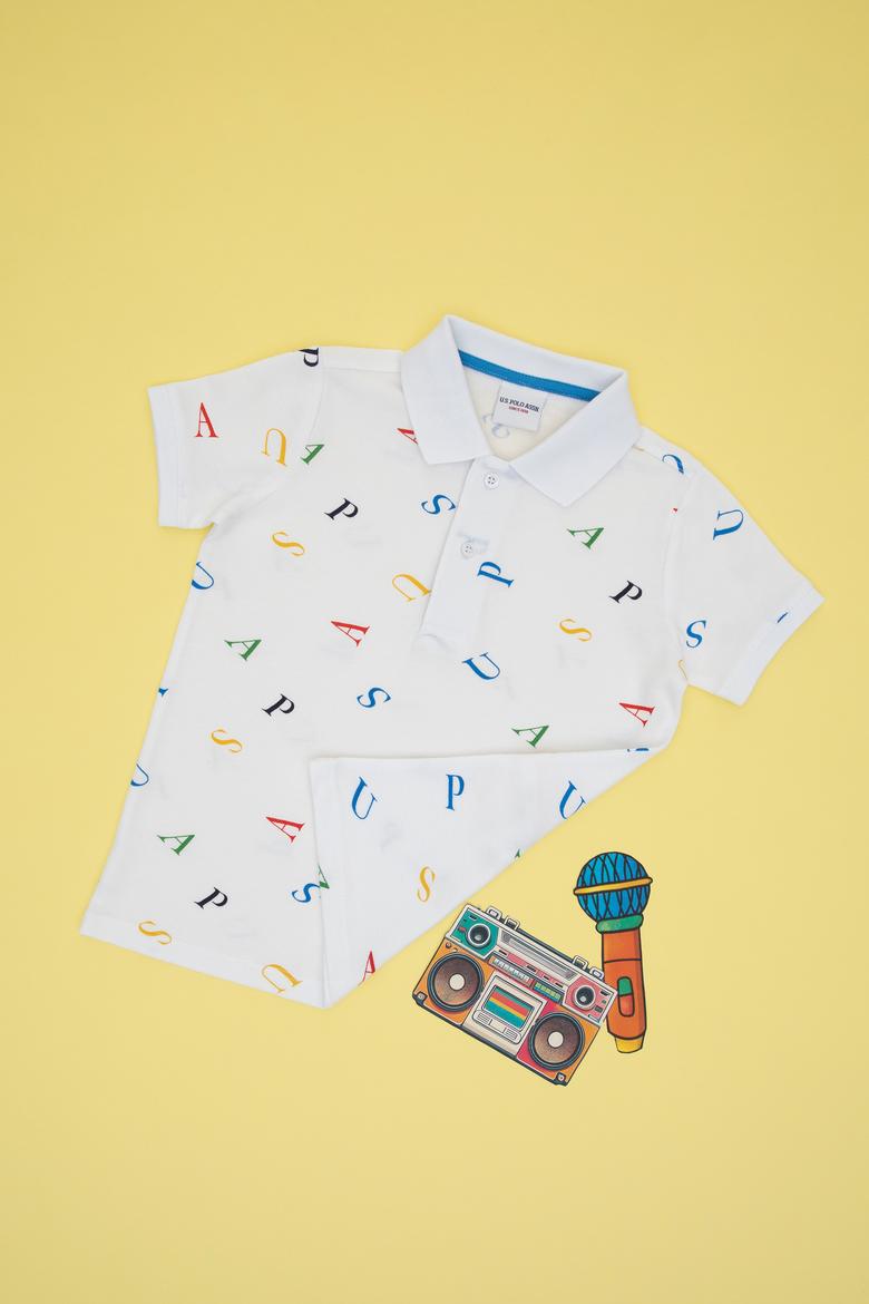 Erkek Çocuk Polo Yaka Beyaz Tişört