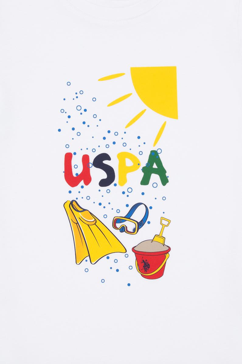 Erkek Çocuk Bisiklet Yaka Beyaz Tişört