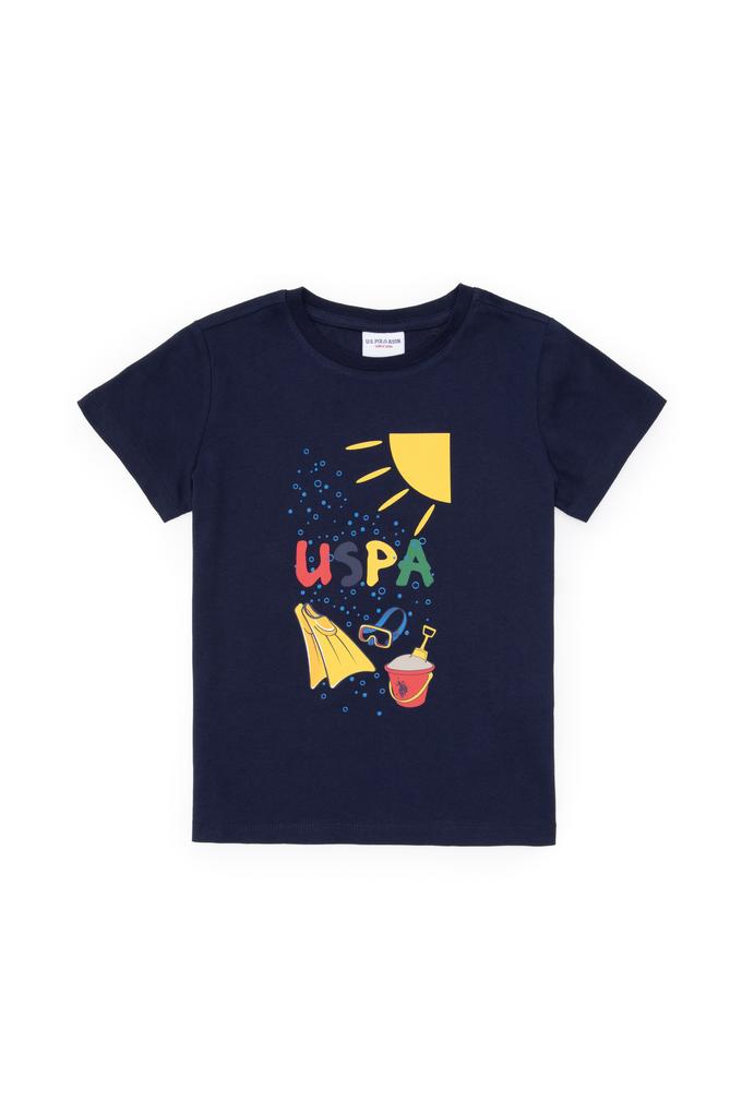 Erkek Çocuk Bisiklet Yaka Lacivert Tişört