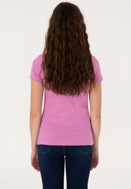 Kadın Fuşya Basic Tişört - 50300868011