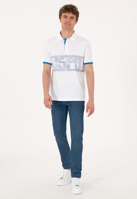 Erkek Regular Fit Polo Yaka Beyaz Tişört - 50306804009