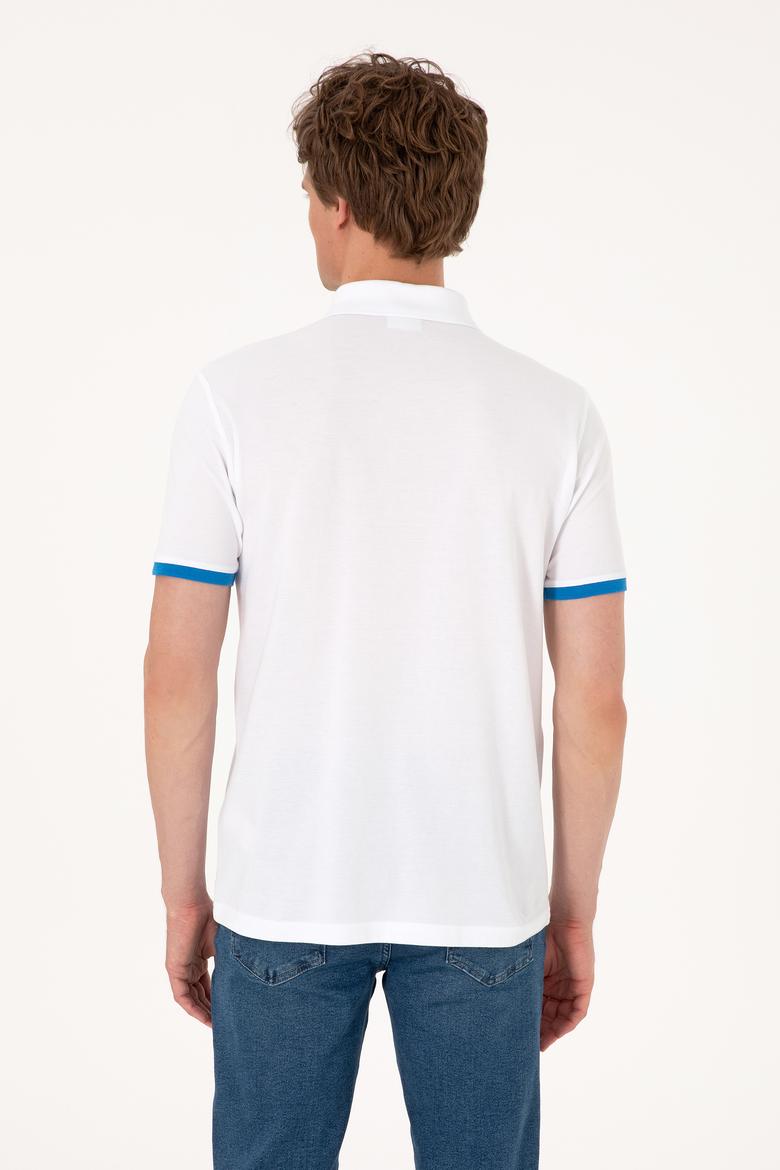 Erkek Regular Fit Polo Yaka Beyaz Tişört - 50306804009