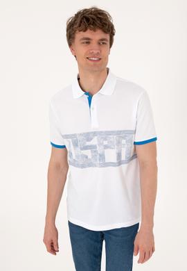 Erkek Regular Fit Polo Yaka Beyaz Tişört - 50306804009