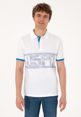 Erkek Regular Fit Polo Yaka Beyaz Tişört - 50306804009