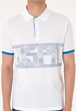 Erkek Regular Fit Polo Yaka Beyaz Tişört - 50306804009