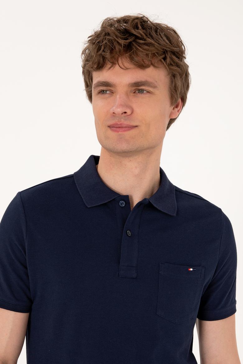 Erkek Regular Fit Polo Yaka Lacivert Cepli Tişört - 50306818007