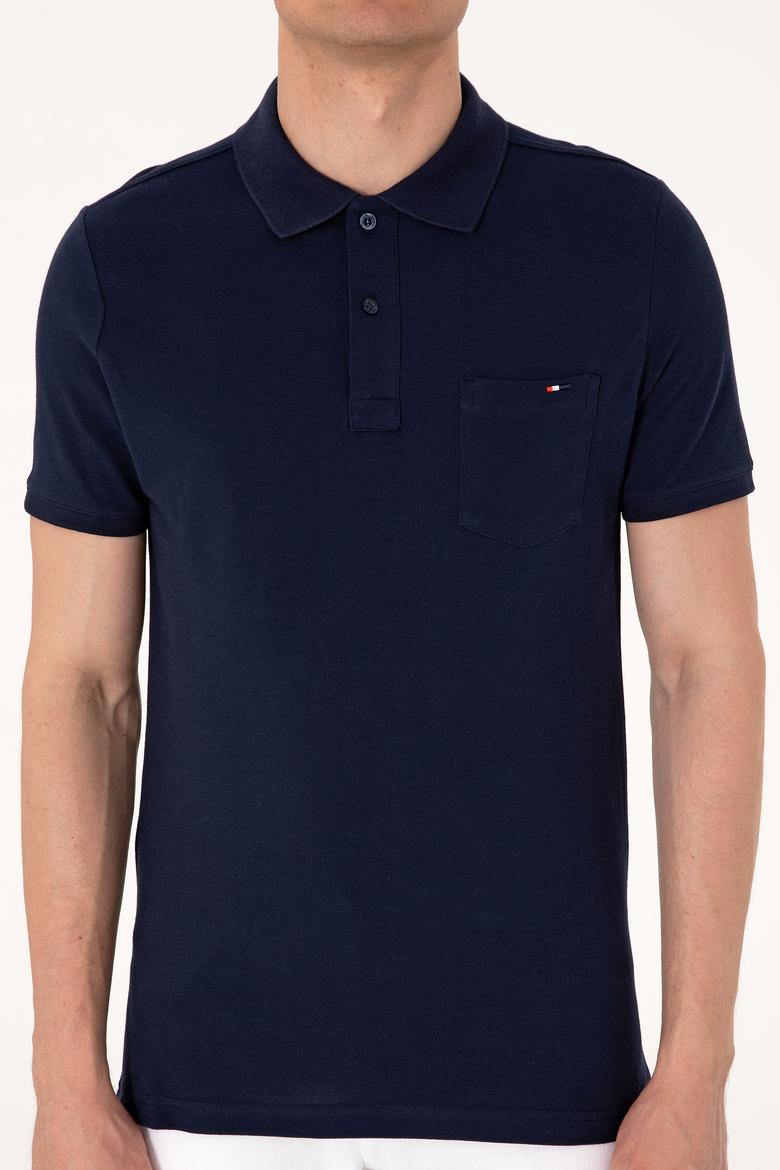 Erkek Regular Fit Polo Yaka Lacivert Cepli Tişört - 50306818007