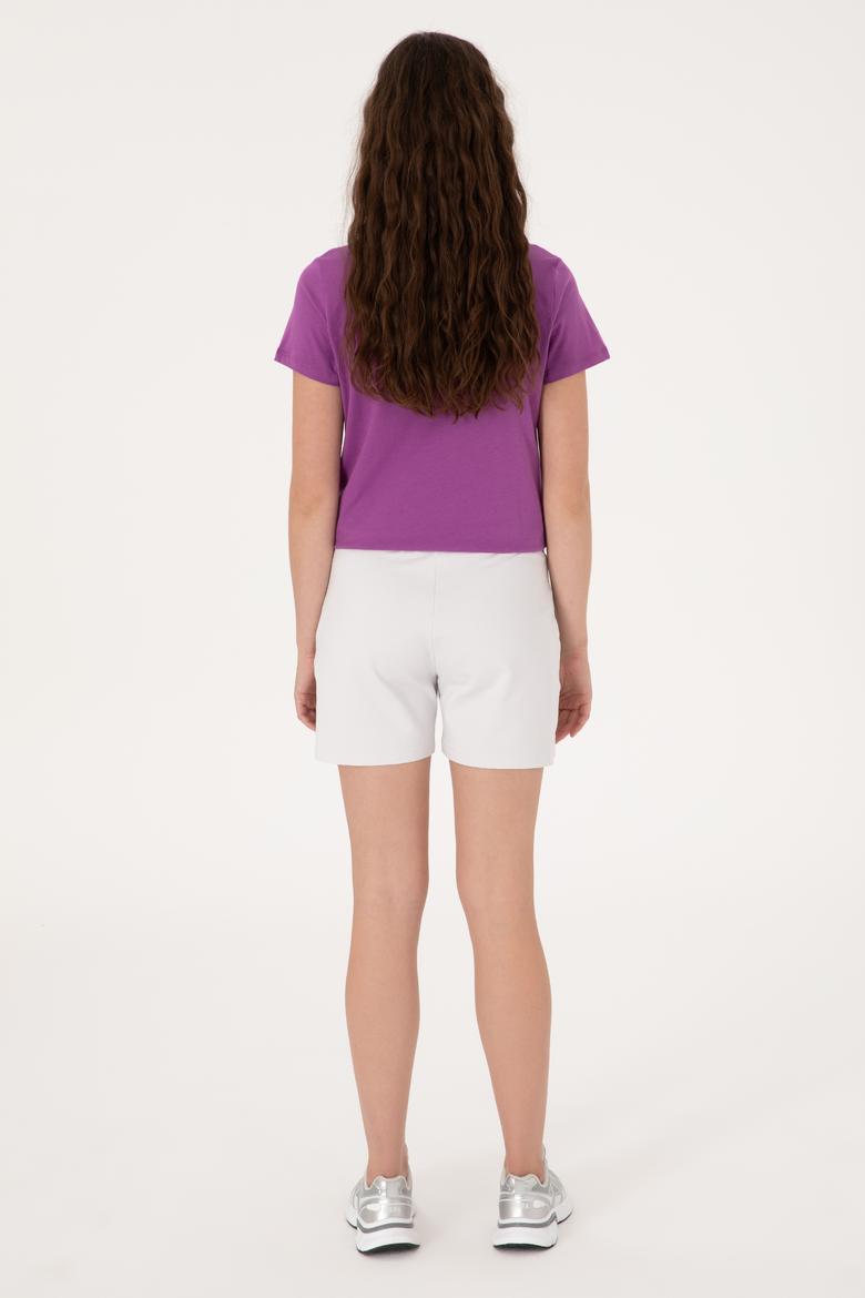 Kadın Açık Gri Örme Şort - 50300840003