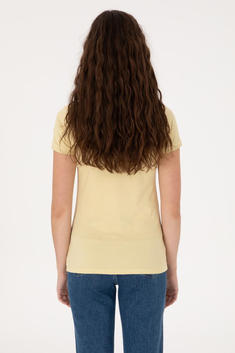 Kadın Açık Haki Basic Tişört - 50300896166
