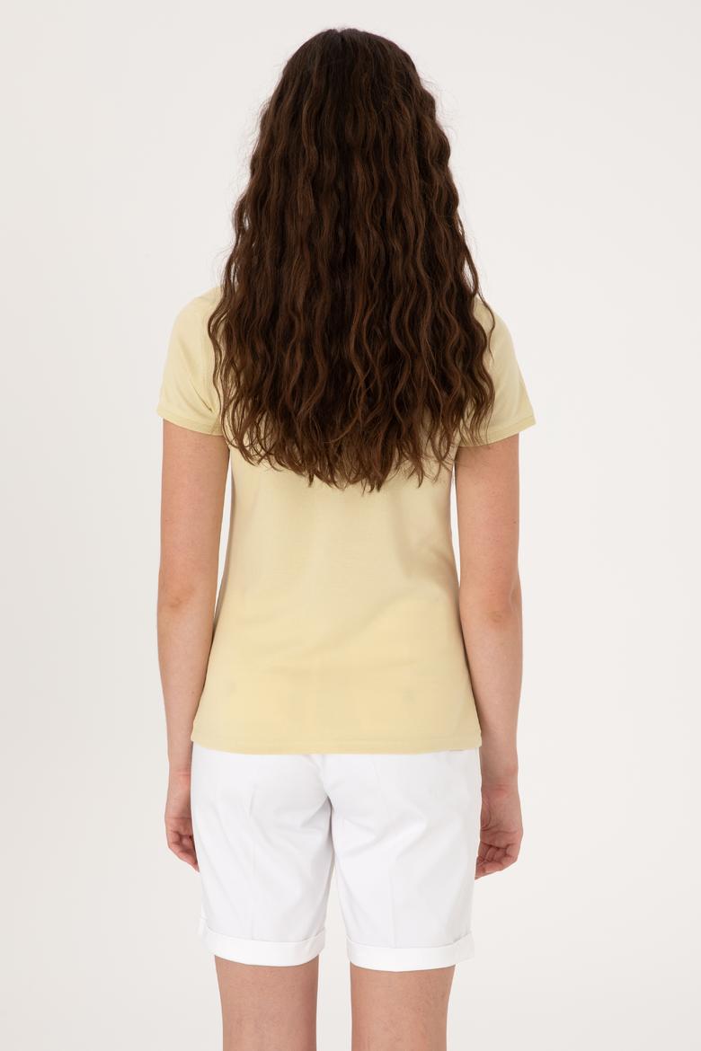 Kadın Açık Haki Basic Tişört - 50300868088