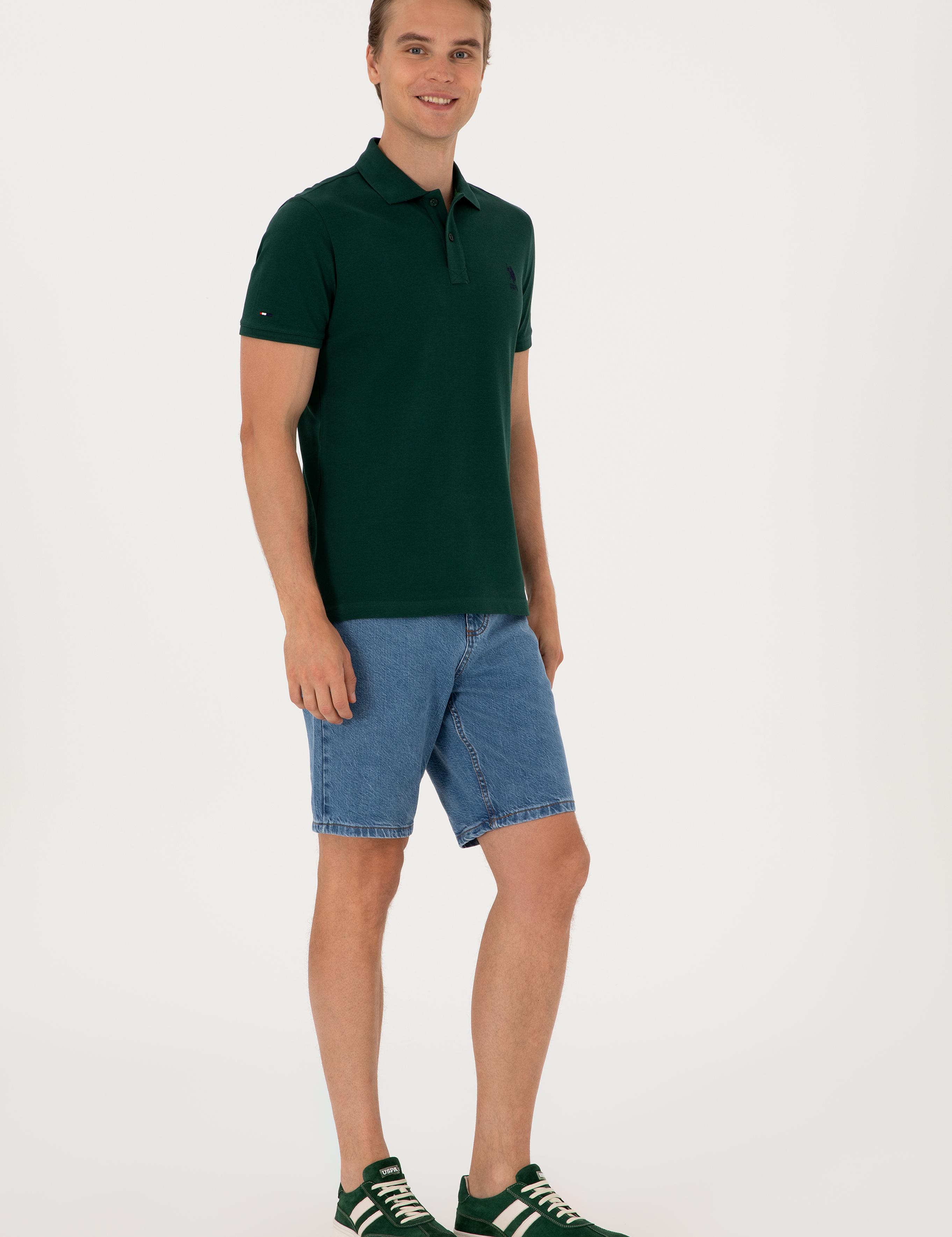 پولوشرت آستین کوتاه اندامی یقه پیراهنی مردانه یو اس پولو | U.S. Polo Assn. - تصویر 4