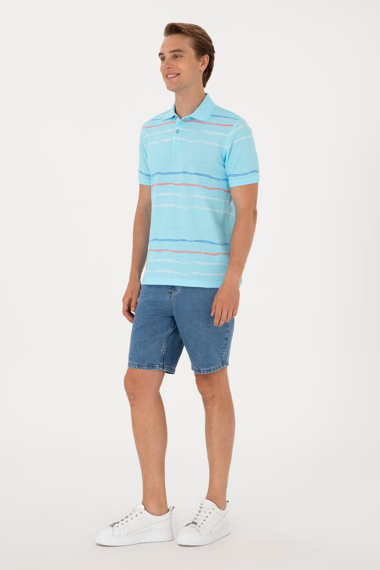 Erkek Regular Fit Polo Yaka Aqua Tişört - 50299642001