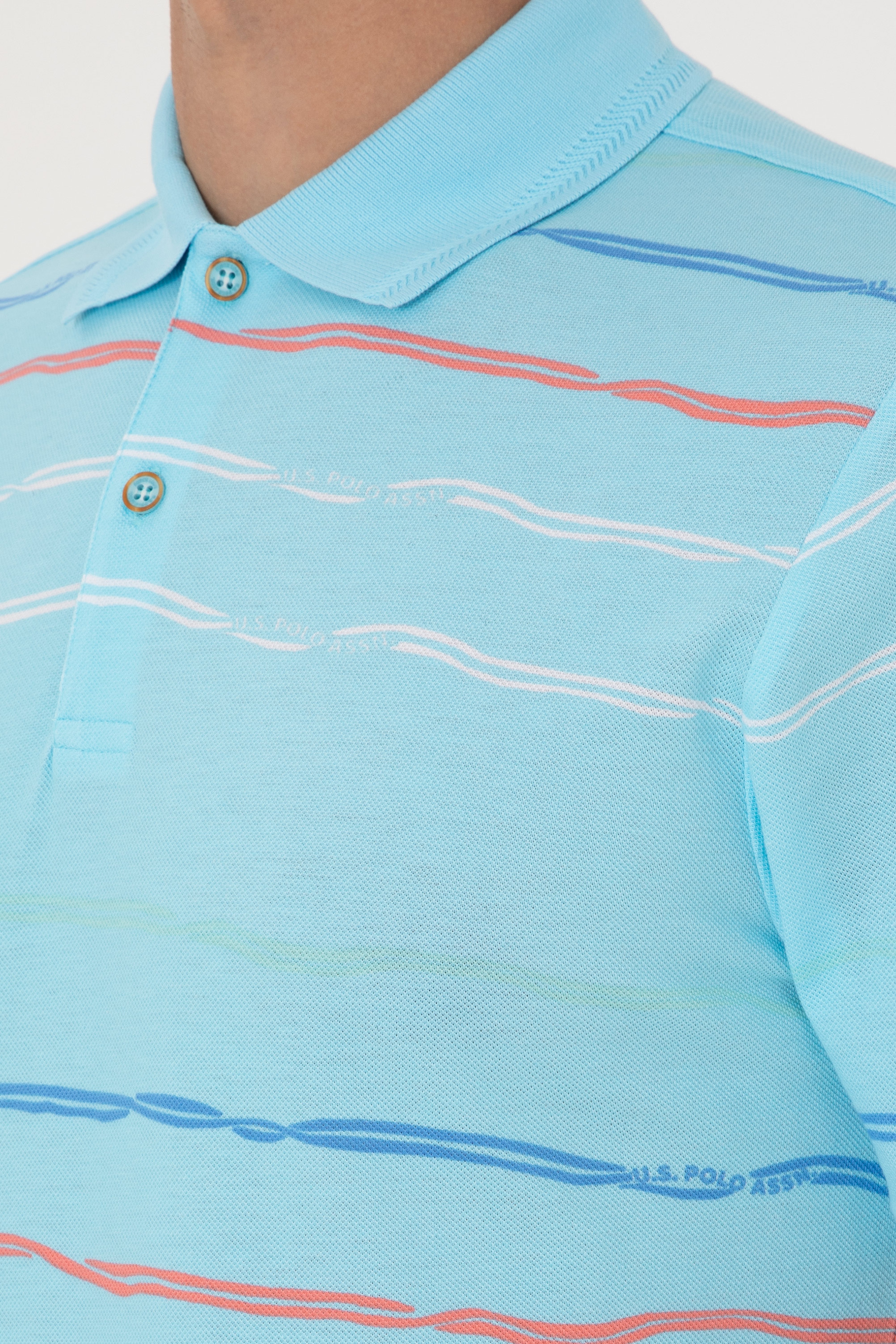 Erkek Regular Fit Polo Yaka Aqua Tişört