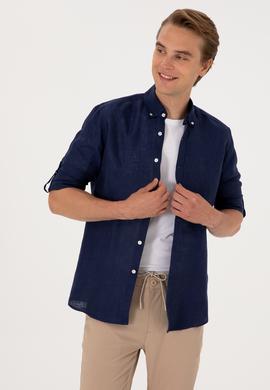 Erkek Lacivert Uzun Kollu Gömlek - 50299597081