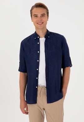 Erkek Lacivert Uzun Kollu Gömlek - 50299597081