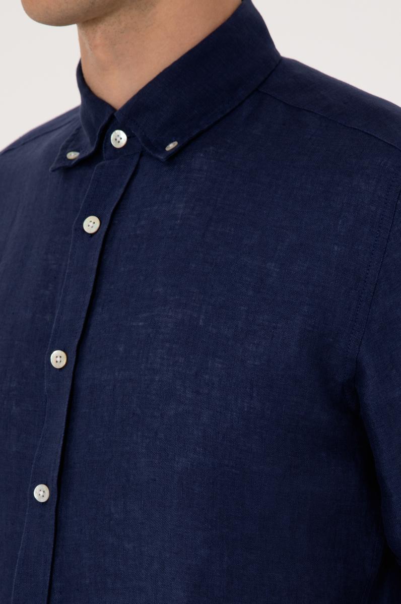 Erkek Lacivert Uzun Kollu Gömlek