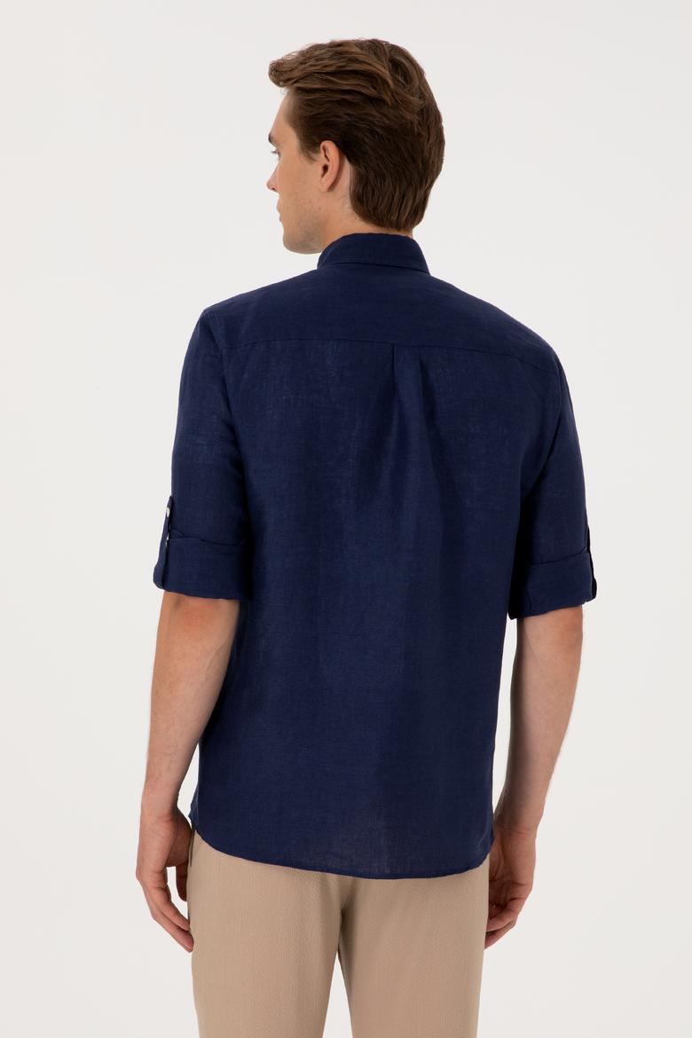 Erkek Lacivert Uzun Kollu Gömlek - 50299597081