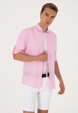 Erkek Açık Pembe Uzun Kollu Gömlek - 50299597037