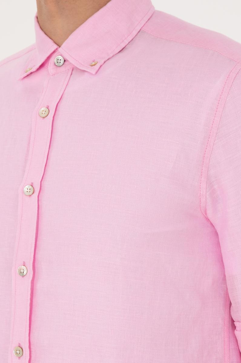 Erkek Açık Pembe Uzun Kollu Gömlek