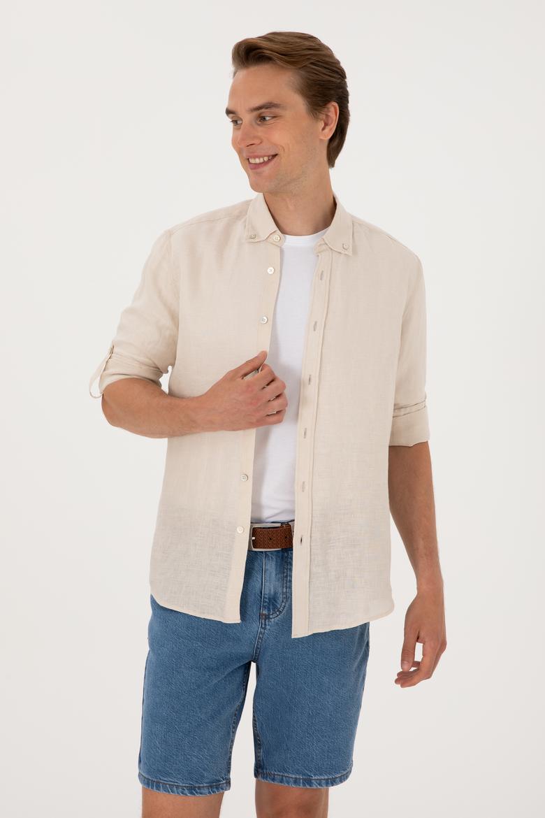 Erkek Taş Uzun Kollu Gömlek