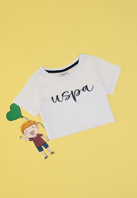 Erkek Çocuk Bisiklet Yaka Beyaz Tişört - 50306591007