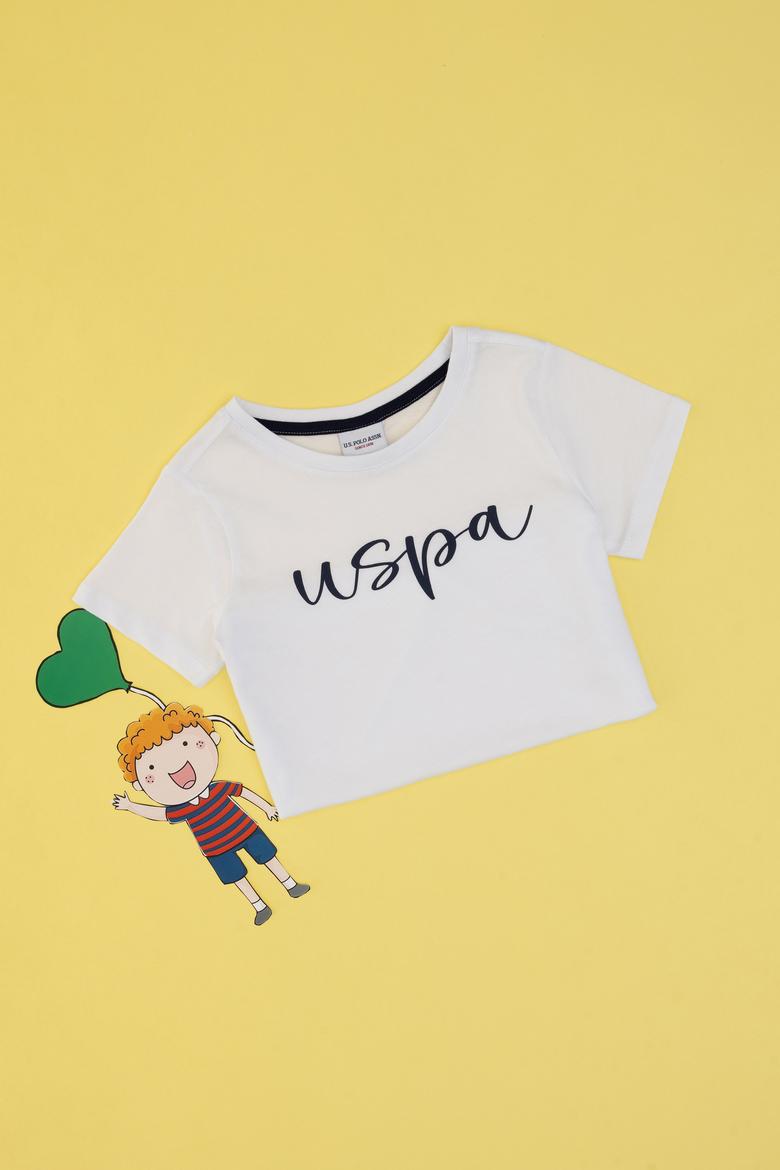 Erkek Çocuk Bisiklet Yaka Beyaz Tişört