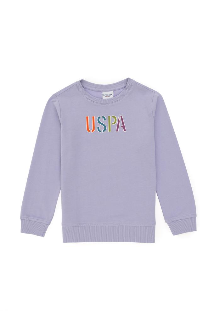 Kız Çocuk Lila Basic Sweatshirt