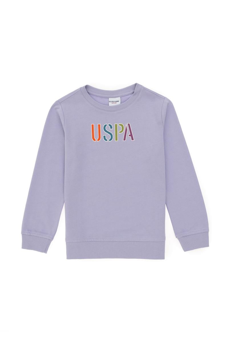 Kız Çocuk Lila Basic Sweatshirt