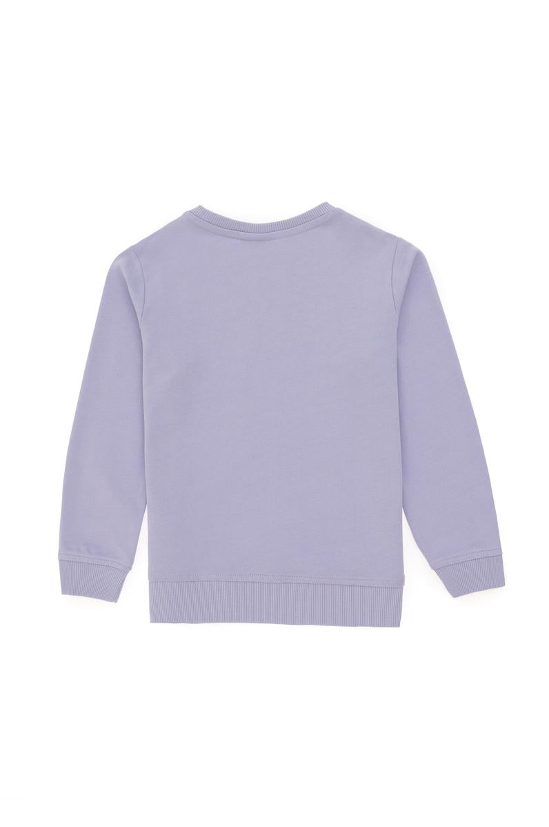 Kız Çocuk Lila Basic Sweatshirt