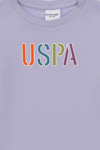 Kız Çocuk Lila Basic Sweatshirt