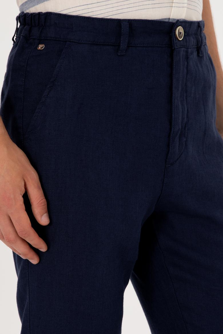 Erkek Lacivert Kanvas Pantolon - 50300193148