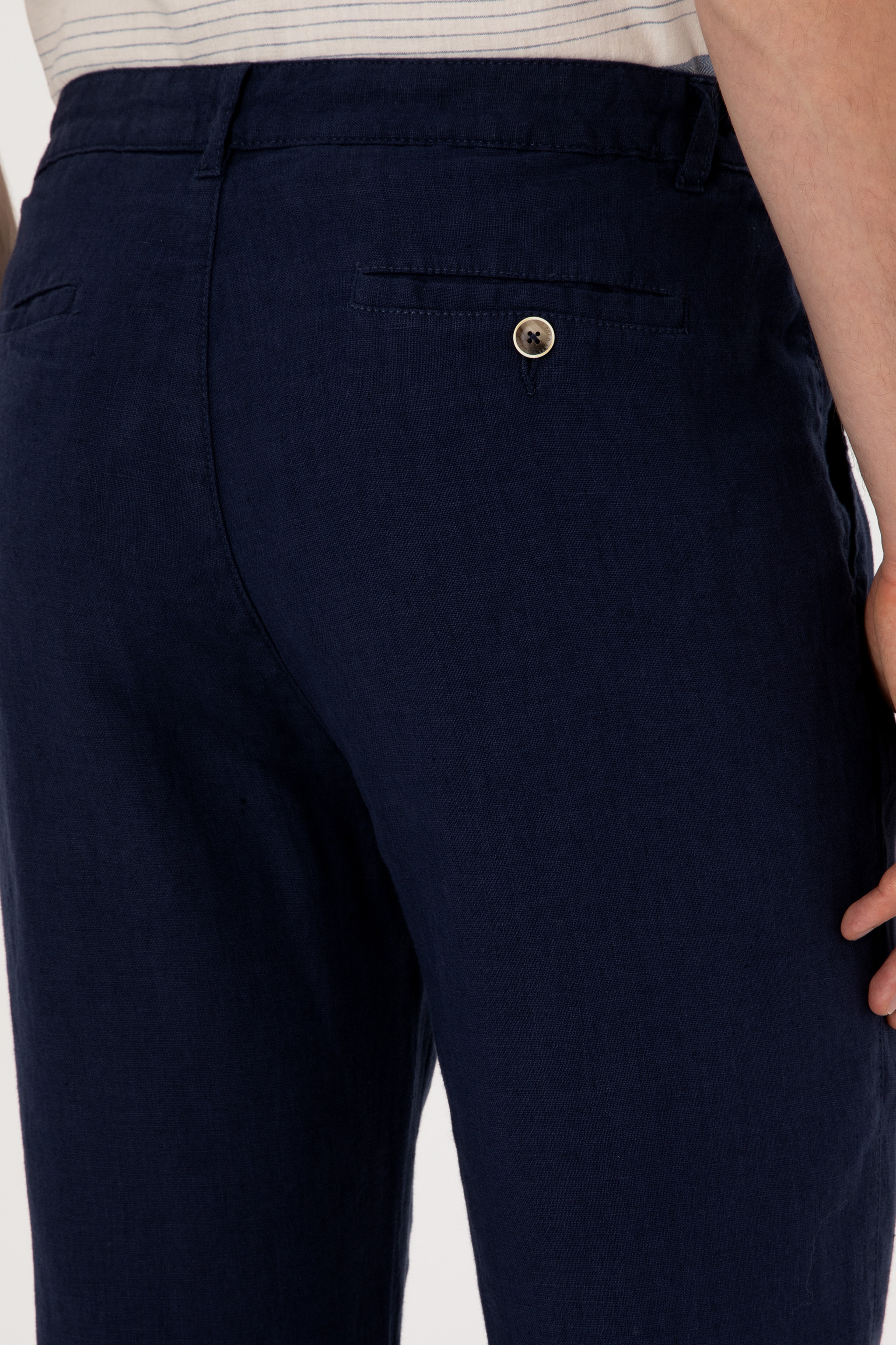 Erkek Carrot Fit Lacivert Kanvas Pantolon - Image 6