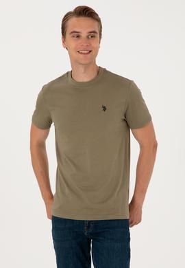 Erkek Regular Fit Bisiklet Yaka Vizon Basic Tişört - 50298015095