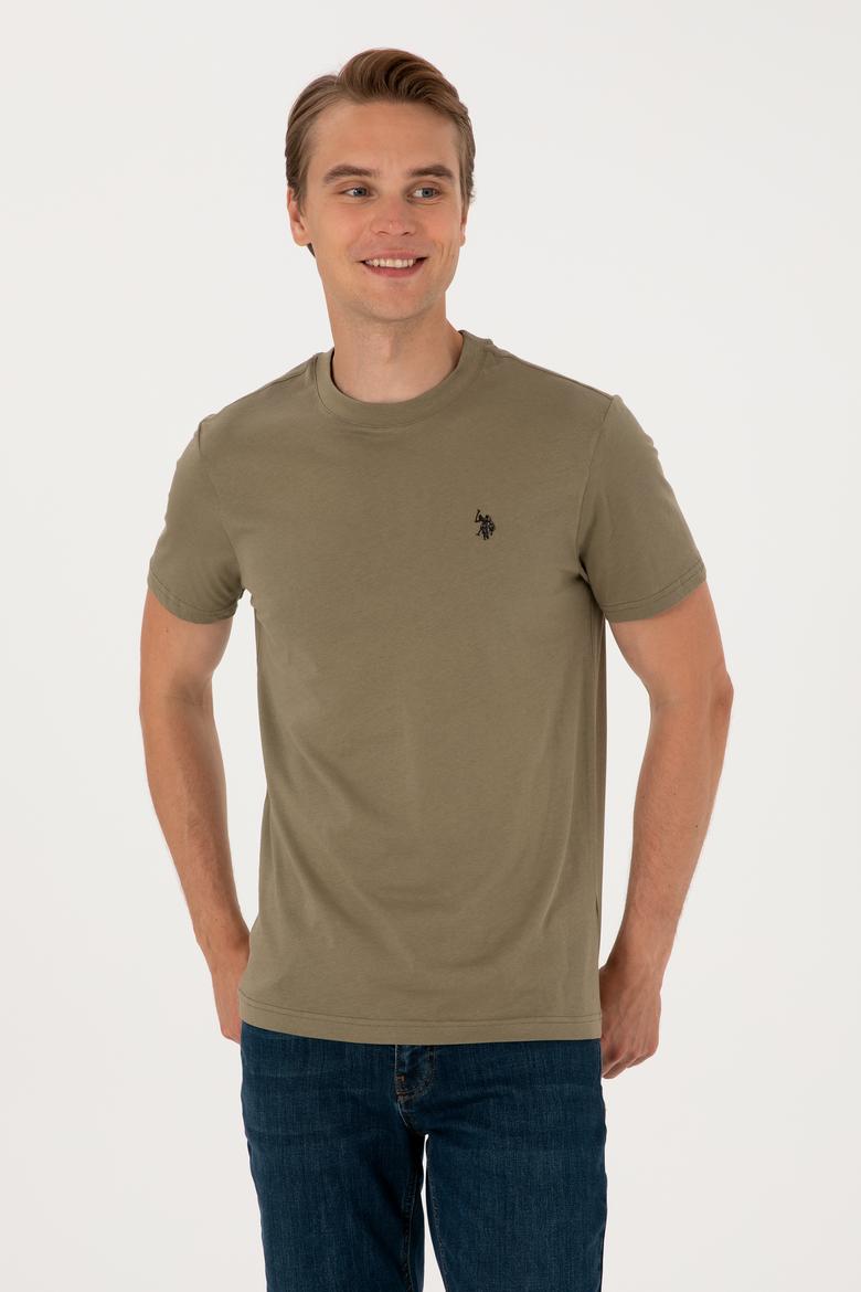 Erkek Regular Fit Bisiklet Yaka Vizon Basic Tişört - 50298015095