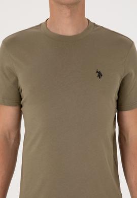 Erkek Regular Fit Bisiklet Yaka Vizon Basic Tişört - 50298015095