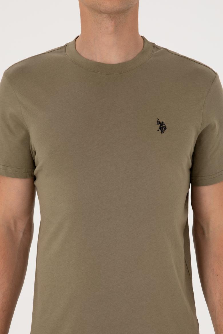 Erkek Regular Fit Bisiklet Yaka Vizon Basic Tişört - 50298015095