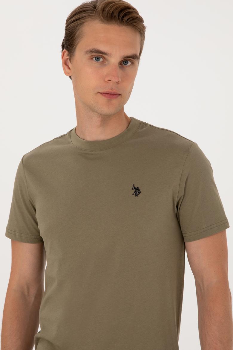 Erkek Regular Fit Bisiklet Yaka Vizon Basic Tişört - 50298015095