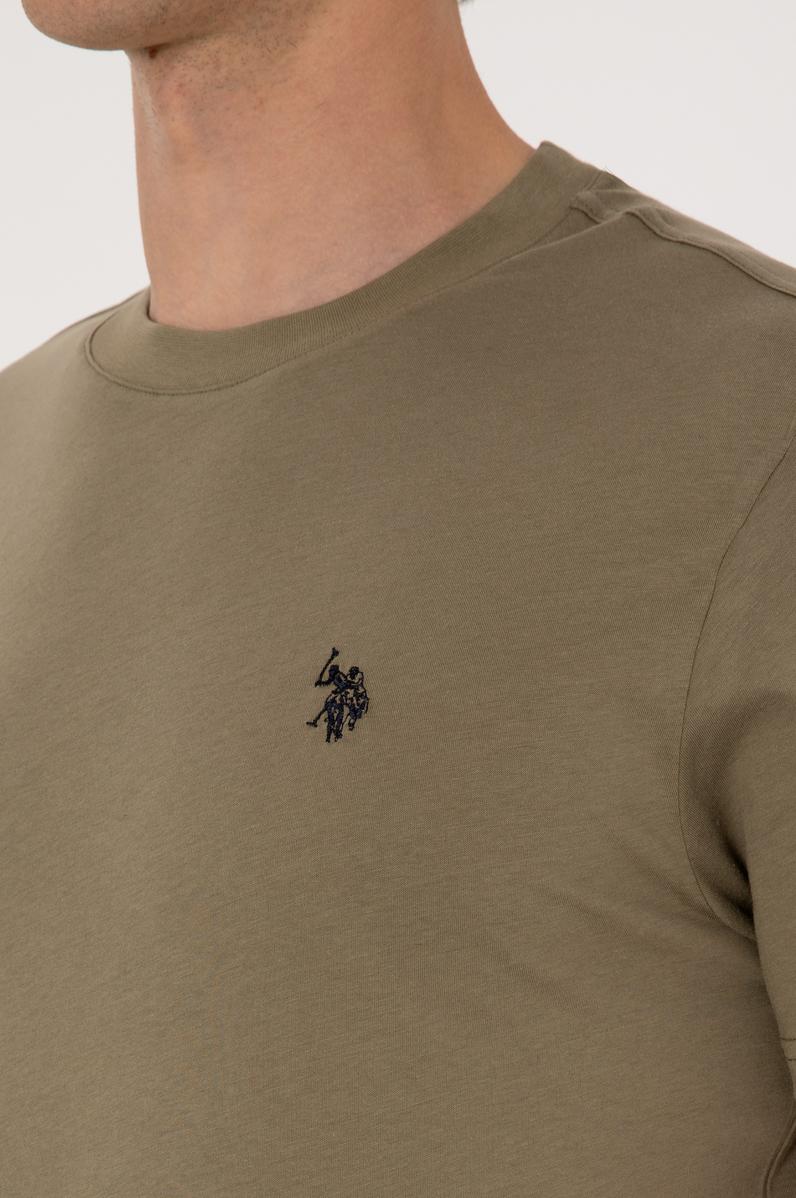 Erkek Regular Fit Bisiklet Yaka Vizon Basic Tişört