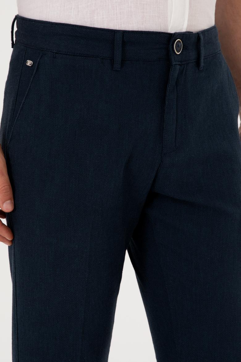 Erkek Lacivert Kanvas Pantolon - 50300476084