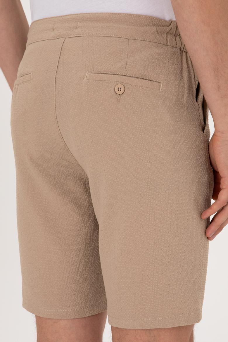 Erkek Bej Dokuma Şort - 50300420052