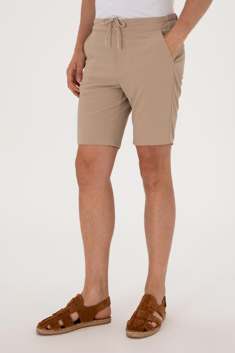 Erkek Bej Dokuma Şort - 50300420052