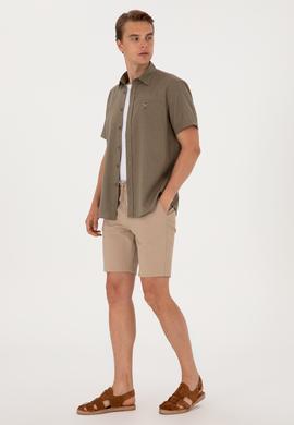 Erkek Bej Dokuma Şort - 50300420052