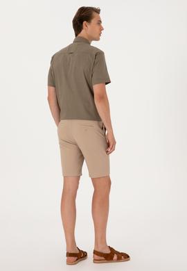 Erkek Bej Dokuma Şort - 50300420052