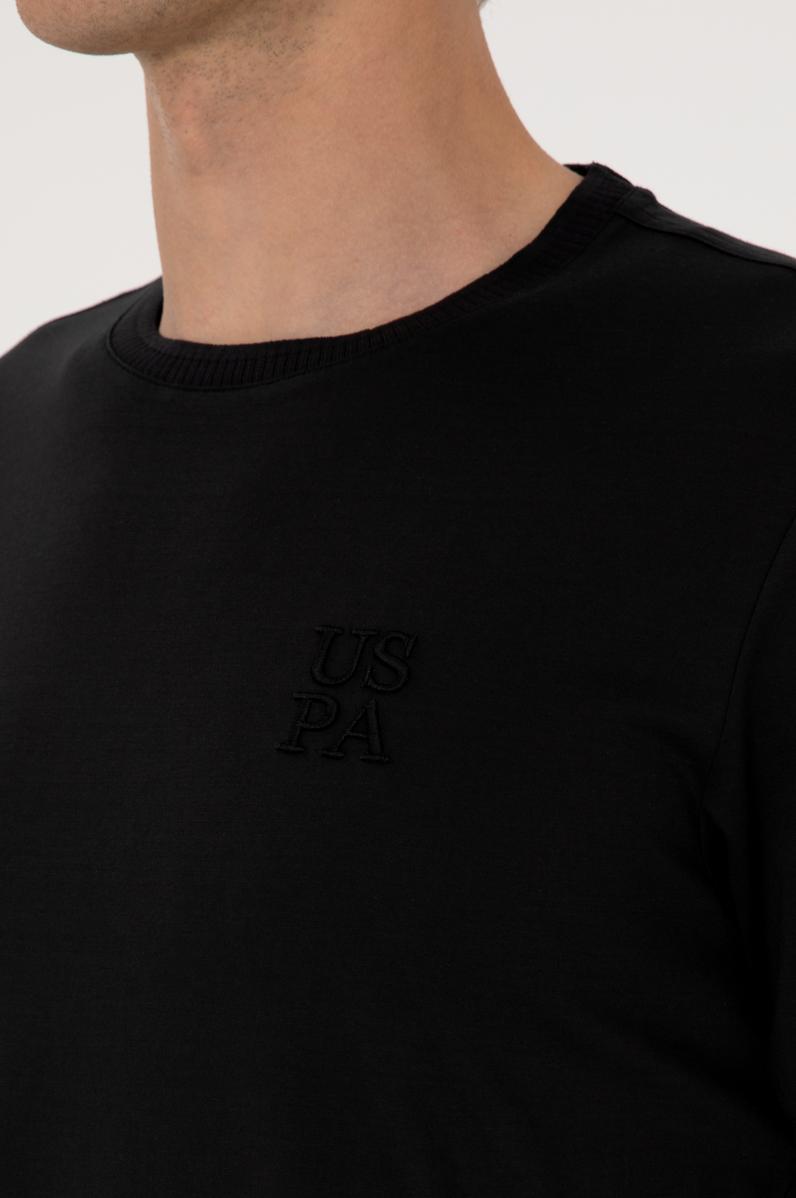 Erkek Regular Fit Siyah Bisiklet Yaka Tişört