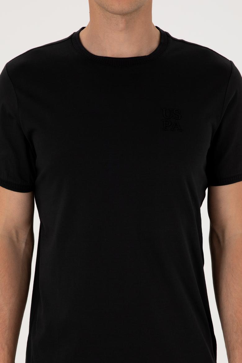 Erkek Regular Fit Siyah Bisiklet Yaka Tişört - 50300815026