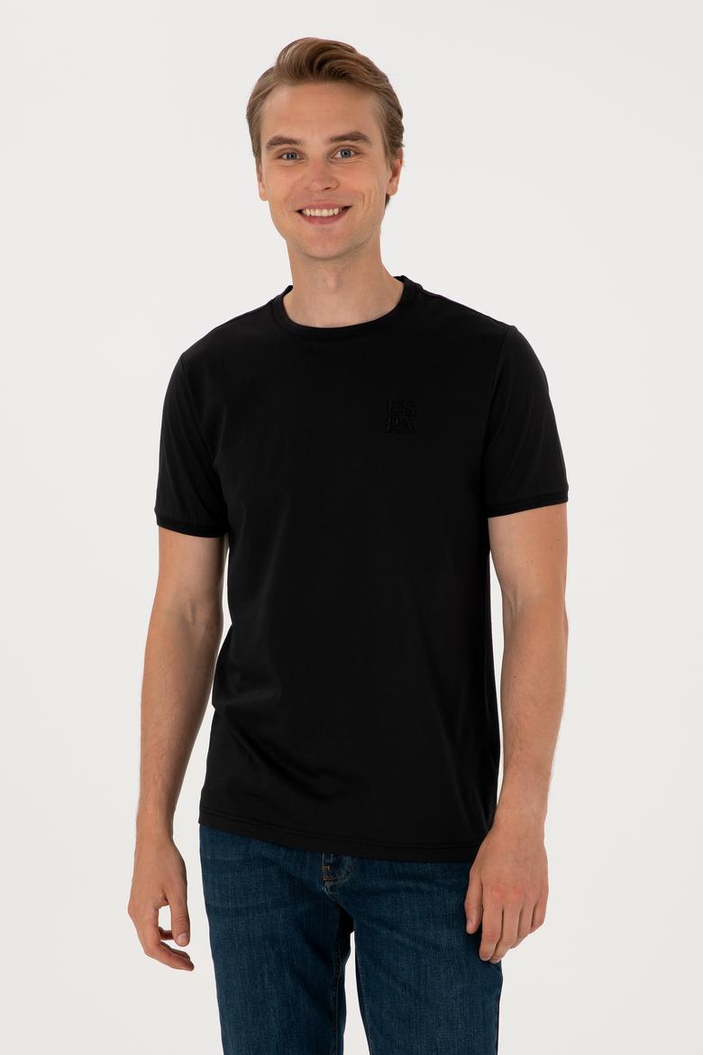 Erkek Regular Fit Siyah Bisiklet Yaka Tişört - 50300815026