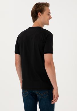 Erkek Regular Fit Siyah Bisiklet Yaka Tişört - 50300815026