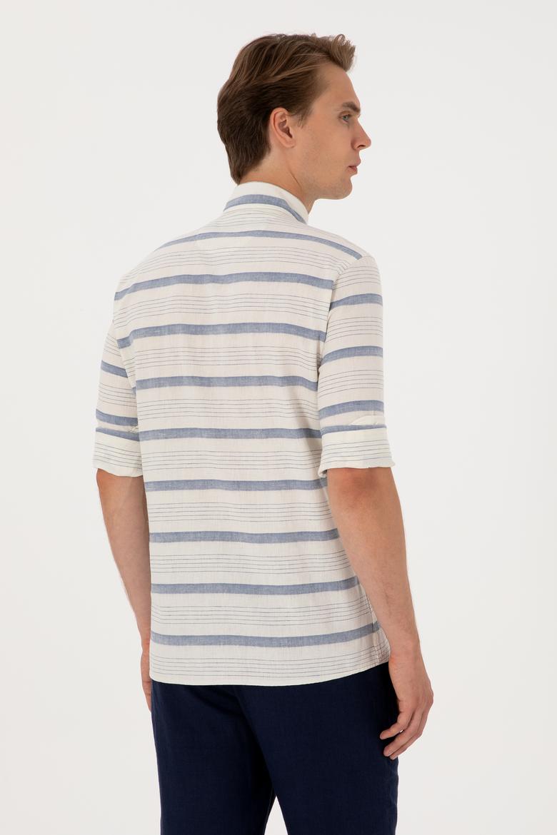 Erkek İndigo Uzun Kollu Gömlek - 50300198008