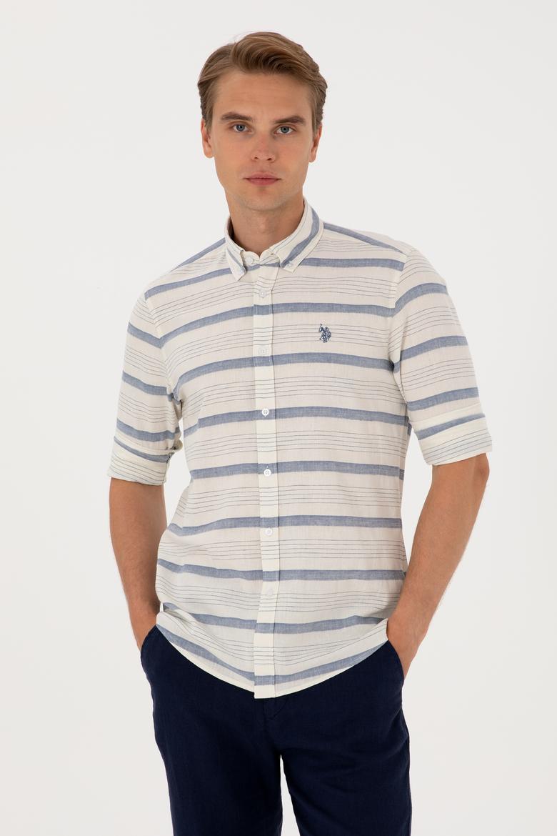 Erkek İndigo Uzun Kollu Gömlek - 50300198008