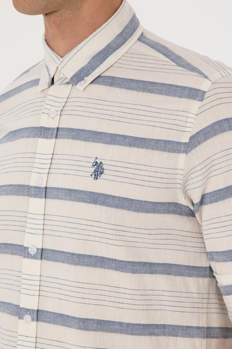 Erkek İndigo Uzun Kollu Gömlek - 50300198008